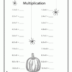 Halloween Math Worksheets Decimal Multiplication Woo Jr Kids