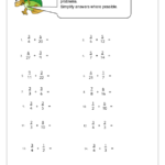 Harder Adding Fractions 2 Fraction And Decimal Worksheets For Year