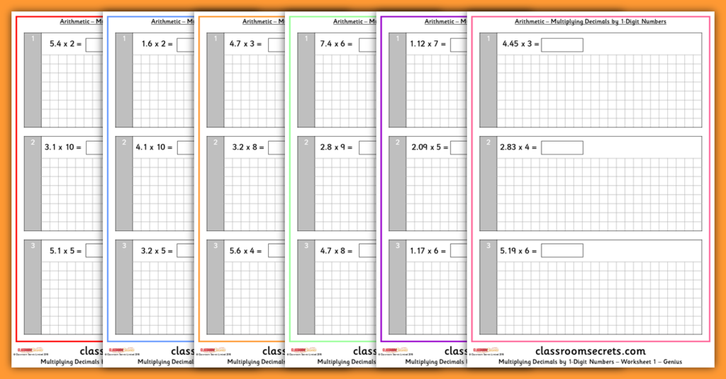 KS2 Arithmetic Multiplying Decimals By 1 Digit Numbers Test Practice 