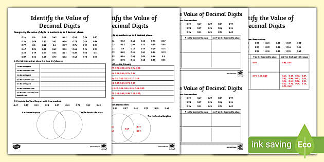 KS2 Place Value Decimals Worksheets teacher Made Twinkl