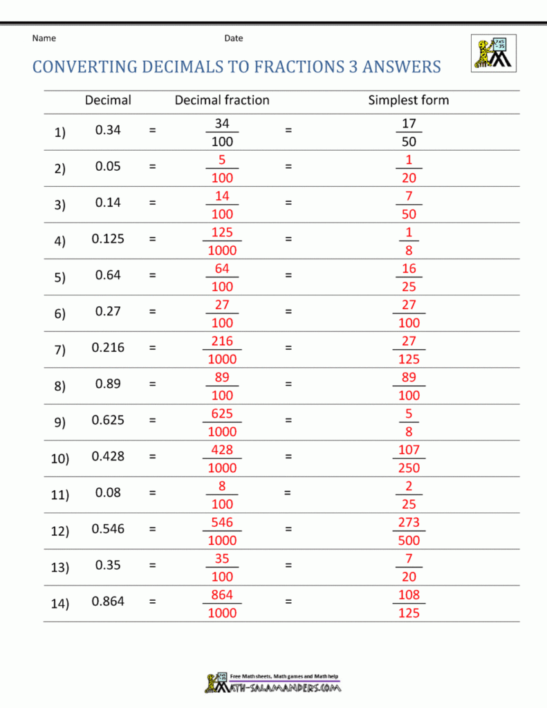 Le on Fraction D cimale 6 me