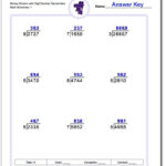 Long Division Worksheets With Decimal Quotients Division Worksheets