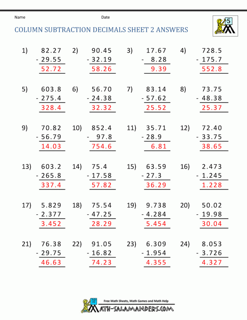 Math Adding And Subtracting Decimals Pauline Carl s 3rd Grade Math