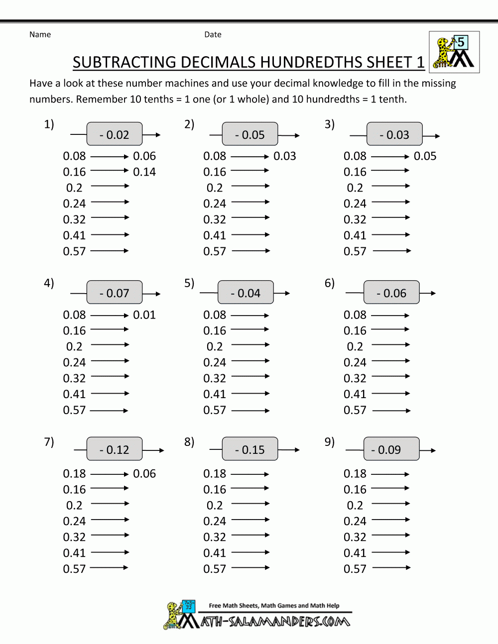 Math worksheets decimals subtracting decimals hundredths 1 gif 1 000 