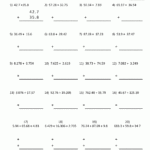 Math Worksheets For Fifth Grade Adding Decimals