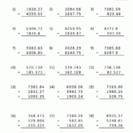 Math Worksheets For Fifth Grade Adding Decimals