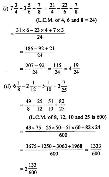 ML Aggarwal Class 7 Solutions For ICSE Maths Chapter 2 Fractions And 