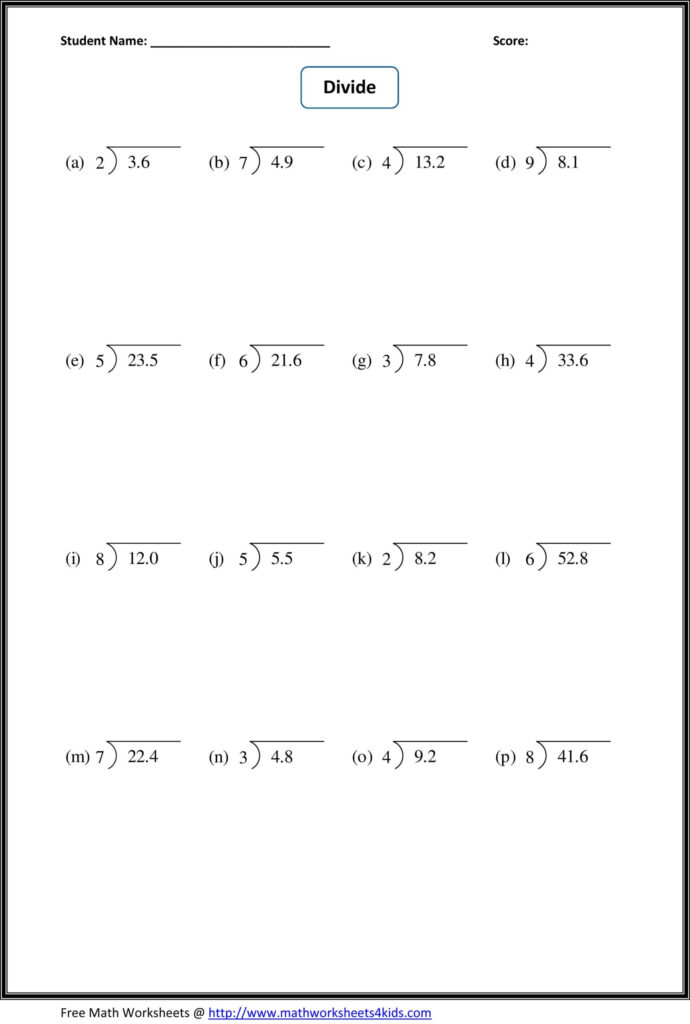 Multiplication And Division Of Decimals Worksheets Pdf Times Tables 