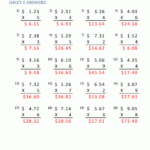 Multiplication Of Decimals Worksheets With Answers Worksheet On