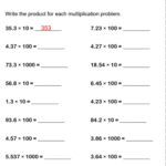 Multiply Decimals With 10 100 1000 Worksheet