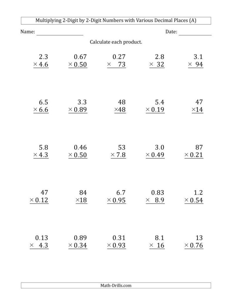 Multiplying And Dividing Decimals Worksheets Ks3 Thekidsworksheet