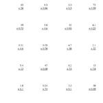 Multiplying Decimals Worksheet Two Digit By Two Digit With Various