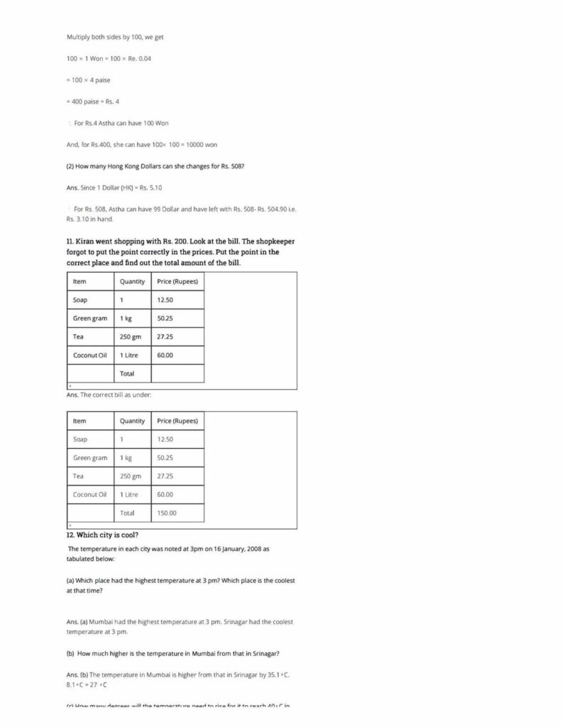 NCERT Solutions Class 5 Maths Chapter 10 Tenths And Hundredths Click 