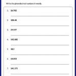 Number Name Of 5 Digit Numbers Worksheet Place Value Writing 5 Digit