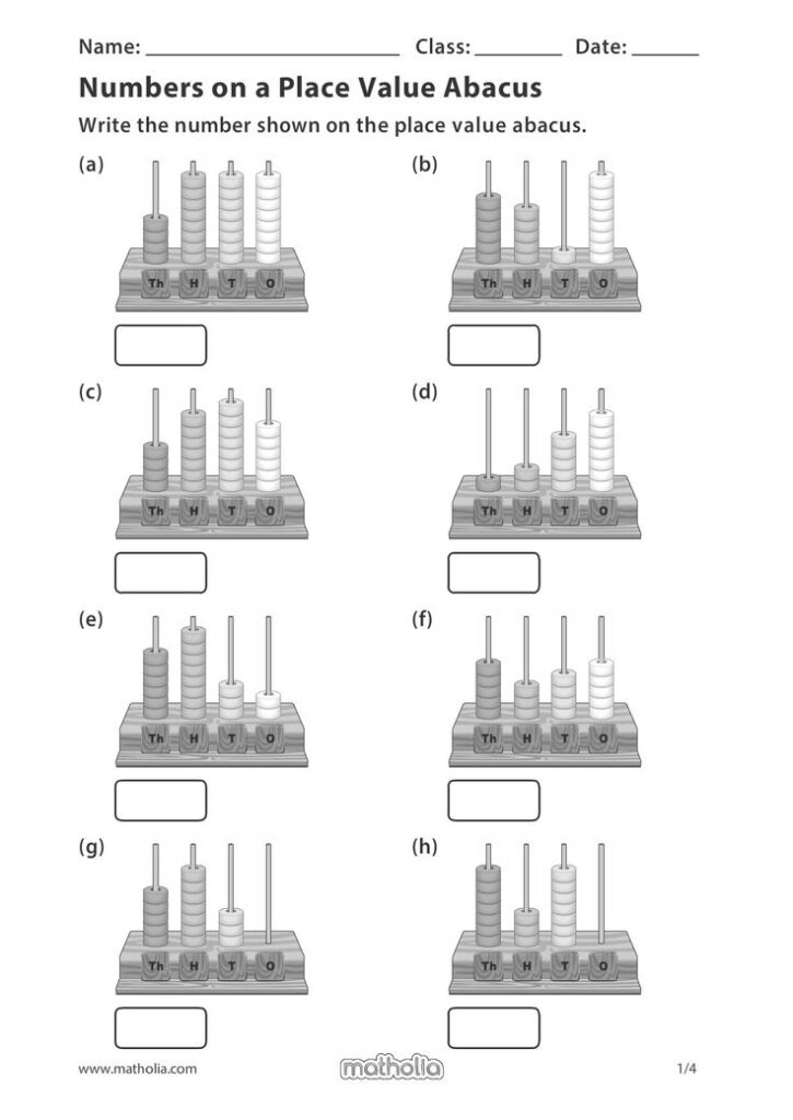 Numbers On A Place Value Abacus Play To Learn Decimals Worksheets