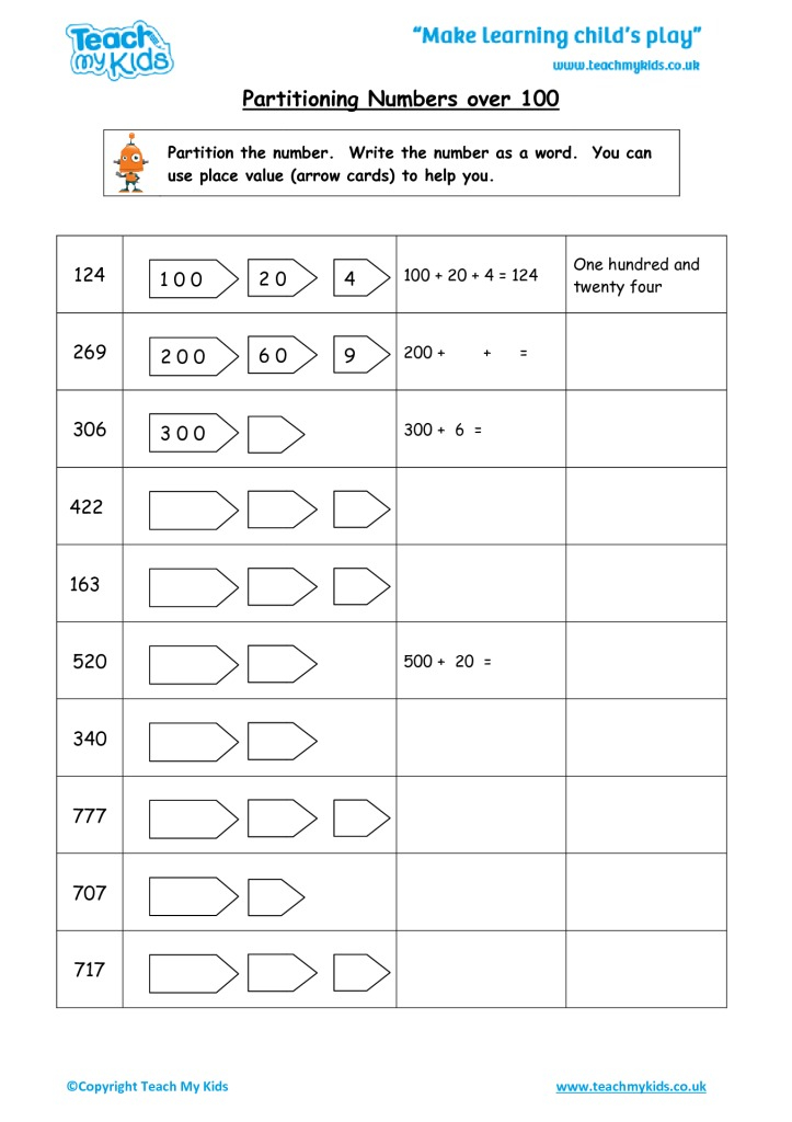 Partition 2 Digit Numbers Worksheet Free Printables Number Worksheets 