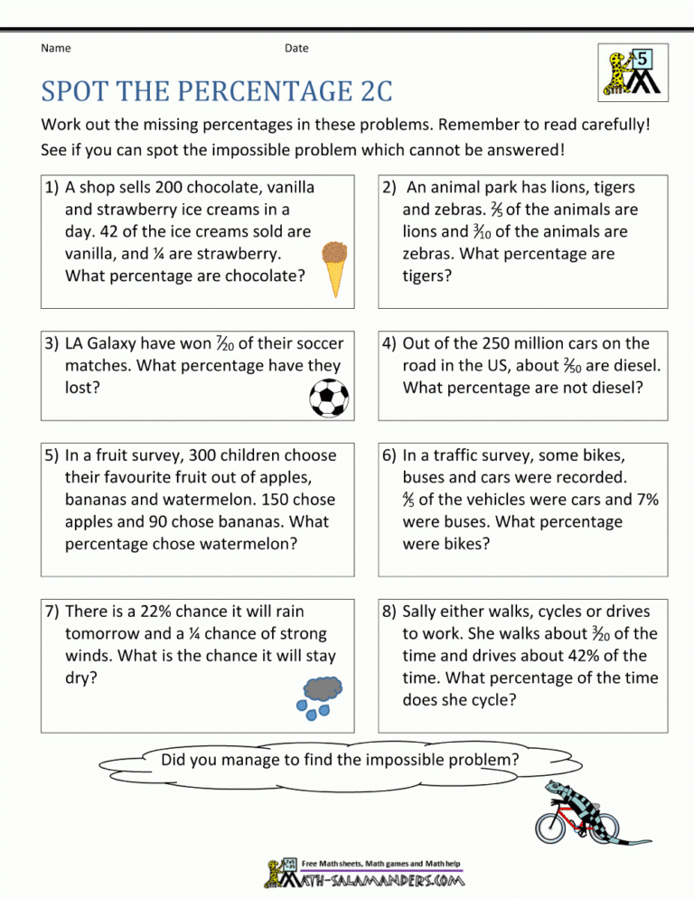 Percent Of Change Word Problems Worksheet Db excel