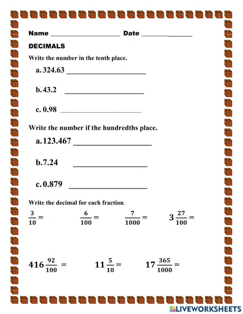 Place Value Of Decimals