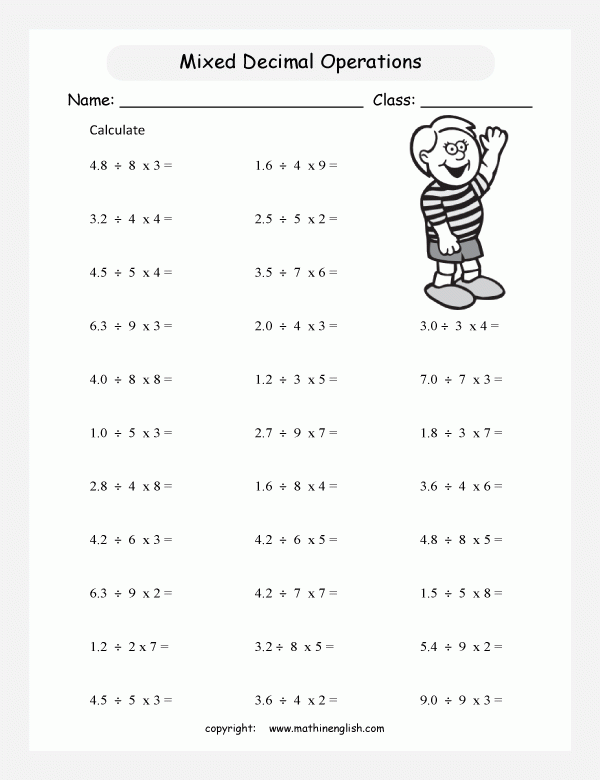 Printable Primary Math Worksheet For Math Grades 1 To 6 Based On The