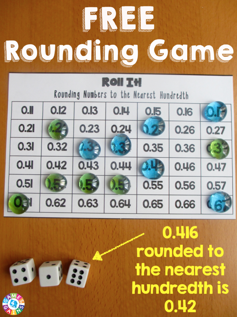 Roll It Rounding Game Games 4 Gains Math Games Learning Math 