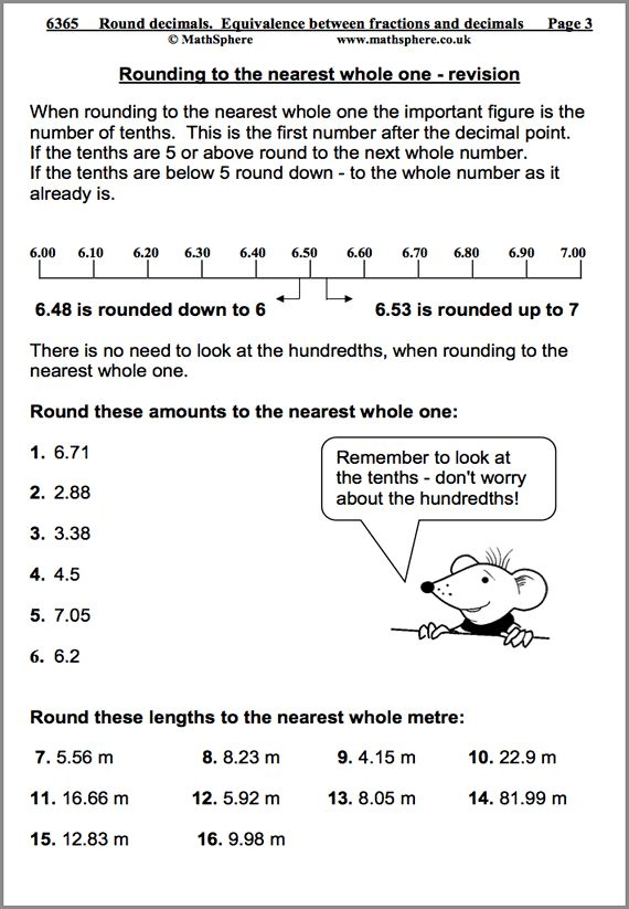 Rounding Decimals Maths Worksheet Free Worksheets Samples