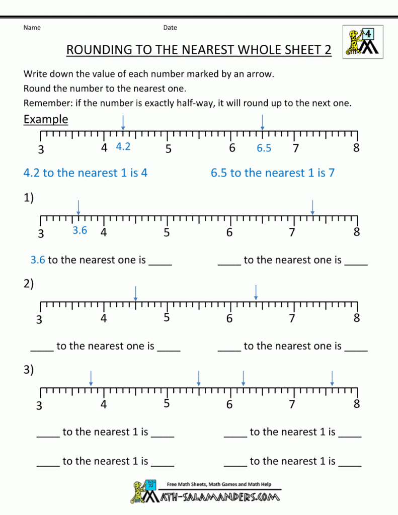 Rounding Decimals To The Nearest Whole