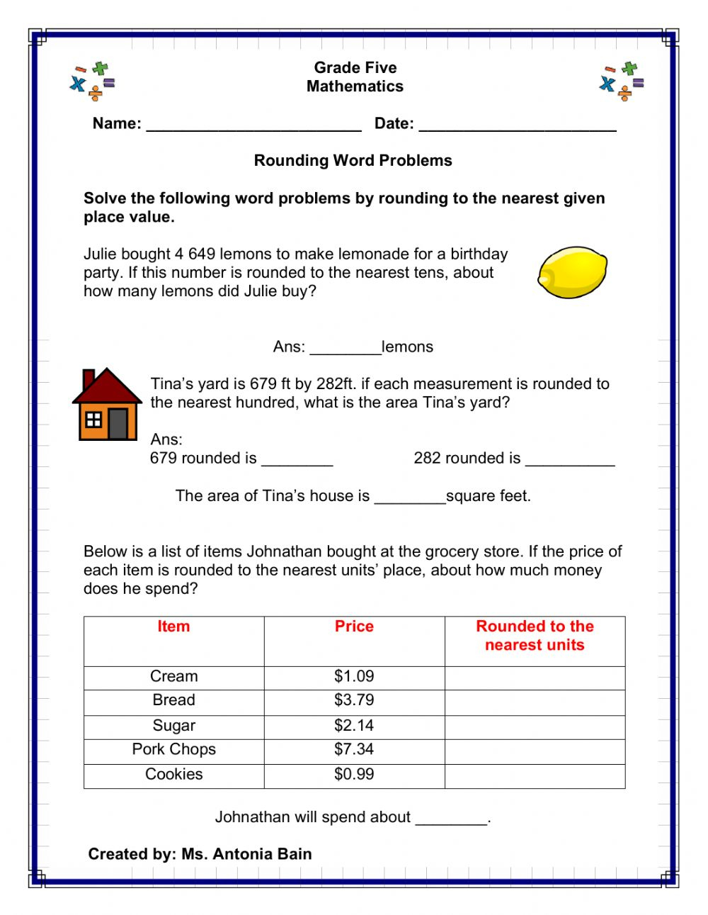 Rounding Off Numbers Worksheet For Grade 2 Worksheet Resume Rounding 