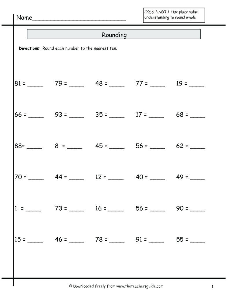 Rounding To The Nearest Ten Worksheet Printable Printable Worksheets