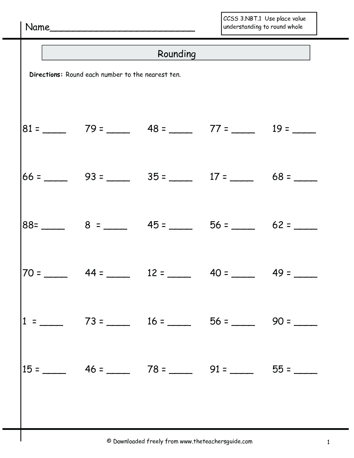 Rounding To The Nearest Ten Worksheet Printable Printable Worksheets