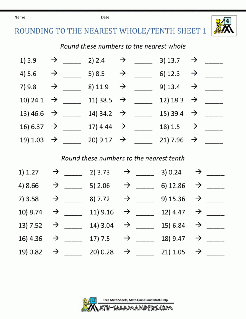 Rounding To The Nearest Tenth