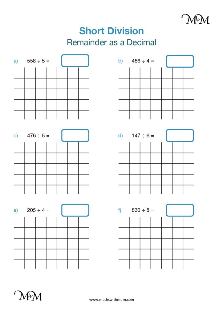 Short Division With A Remainder As A Decimal Maths With Mum Short 