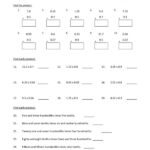 Sixth Grade Multiplying Decimals Worksheet 15 One Page Worksheets