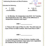 Subtracting Decimals Word Problems Interactive Worksheet