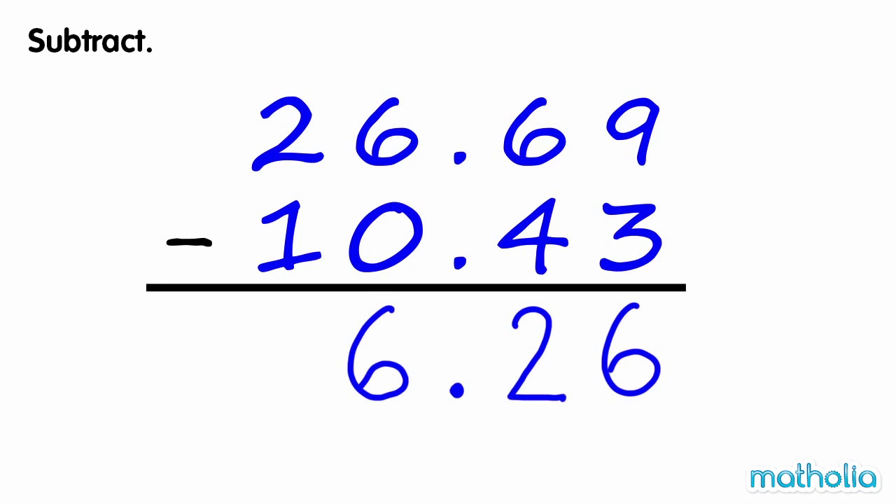 Subtraction Of Decimals Without Regrouping YouTube