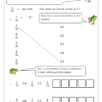 Tenths Fractions As Decimals Fraction Worksheets For Year 3 age 7 8