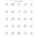 The Multiplying 2 Digit By 2 Digit Numbers With Various Decimal Places