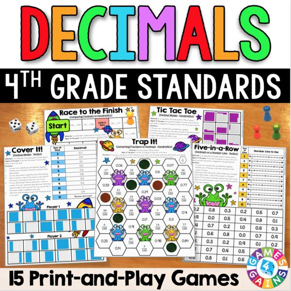 These Games Make 4th Grade Decimal Standards So Much Fun To Practice
