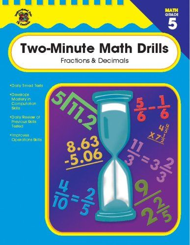 Two Minute Math Drills Fractions Decimals Grades 5 And Up By Leah 