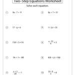 Two Step Equations Worksheets Math Monks