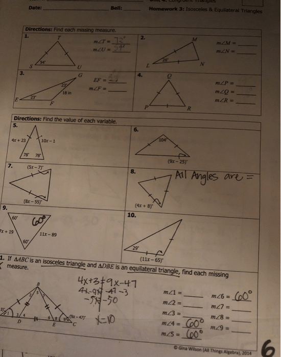 Unit 4 Congruent Triangles Homework 3