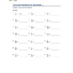 Worksheet On Changing Fractions To Decimals Decimal Worksheets