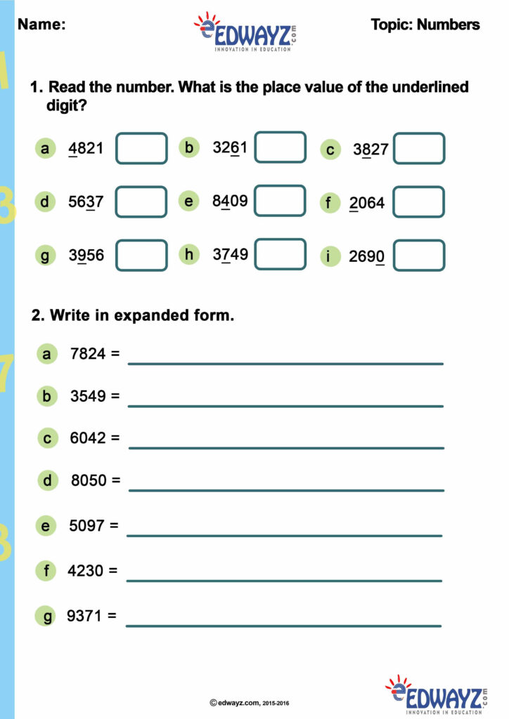 Worksheets Class 3 Number System Number System Worksheets 3rd Grade 