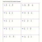 Worksheets Fractions Decimals Greatest To Least Fractions Worksheets