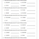 Write Down The Place Value Of The Specified Digit Math Fact