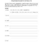 Writing Decimals In Expanded Form With Powers Of Ten Worksheet Download