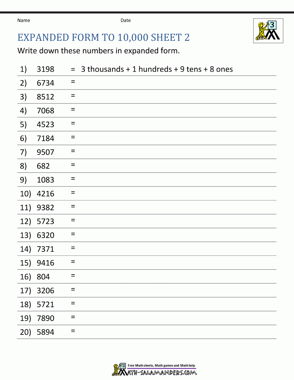 Writing Decimals In Expanded Form Worksheets