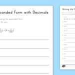 Writing The Expanded Form With Decimals Worksheet Activity