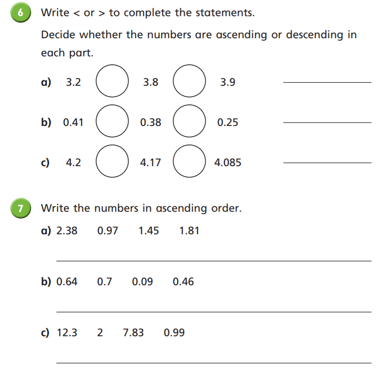 Year 4 Ordering Decimals Part II